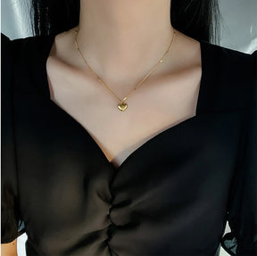 Trend Fashion Gold Choker Heart Necklace