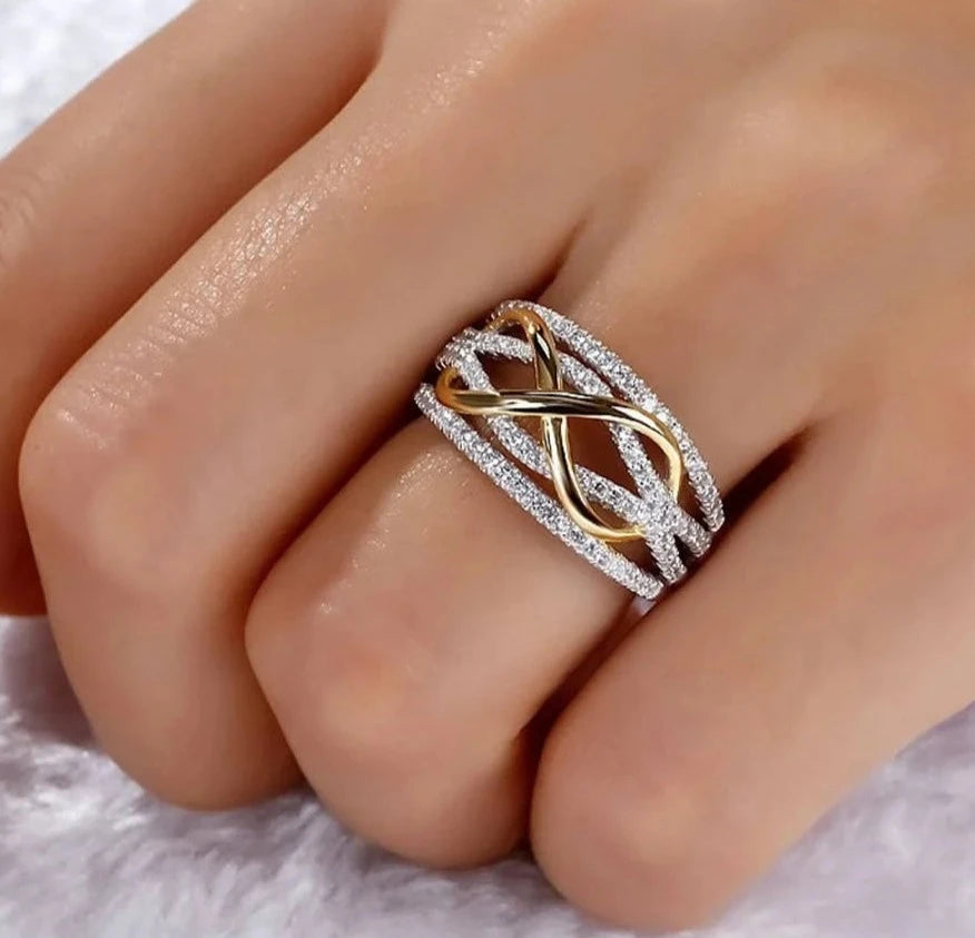 Infinity Love Ring 925 Silver with Shiny Cubic Zirconia Eternal Jewel