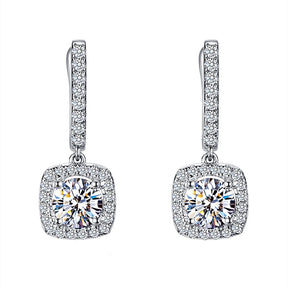 Trendy Square Shaped Earrings with Shiny Cubic Zirconia