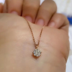 Moissanite Necklace in 18K Rose Gold 0.5CT 5MM
