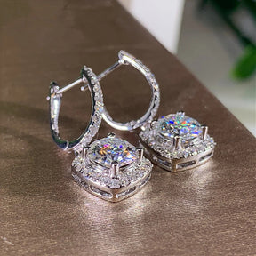 Trendy Square Shaped Earrings with Shiny Cubic Zirconia