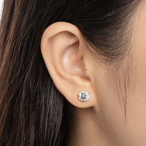 D Color Moissanite Stud Earrings 1/2/4/6 cttw 925 Sterling Silver