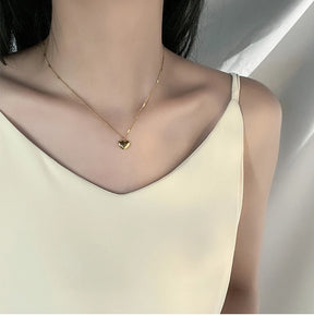 Trend Fashion Gold Choker Heart Necklace