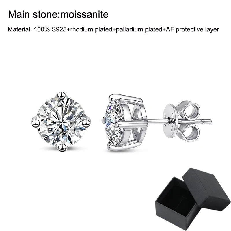 Moissanite Earrings 0.1-3 CT - Radiant Brilliance