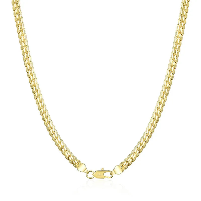 Full Side Necklace 18K Gold 6mm Chain