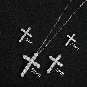 925 Sterling Silver Cross Necklace Plated with 18K White Gold