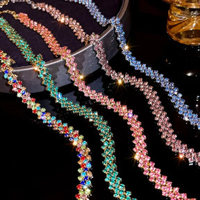 Glamor Luxury Shiny Rhinestone Choker Necklace