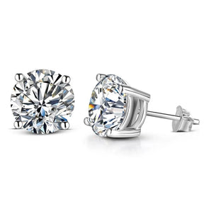 High Quality 925 Sterling Silver 2 Carat D Color Moissanite Stud Earrings