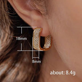 Gold and Silver Cubic Zirconia Hoop Earrings