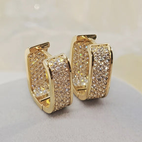 Gold and Silver Cubic Zirconia Hoop Earrings