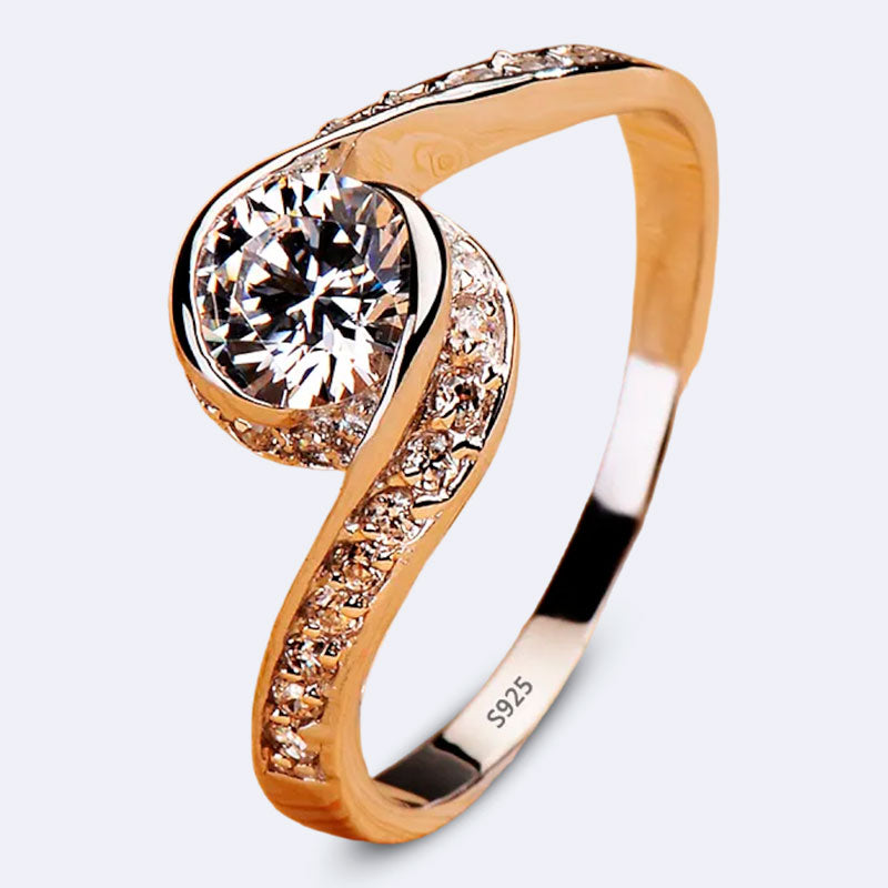 White Tibetan Silver Rings with Zirconium - Pure Gold Plating