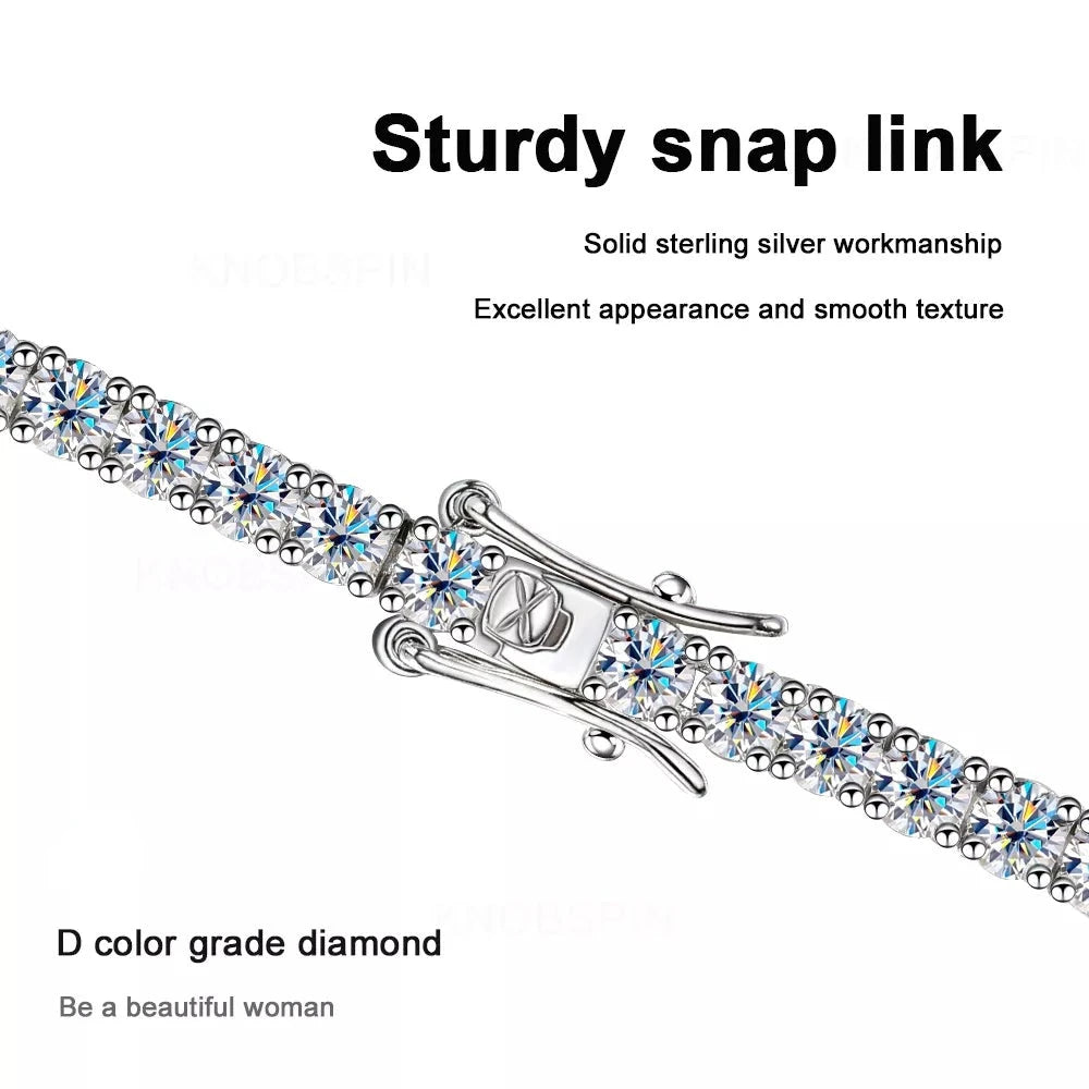 Moissanite Bracelet D Color 925 sterling silver plated 18k gold