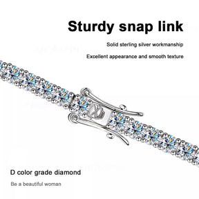 Moissanite Bracelet D Color 925 sterling silver plated 18k gold