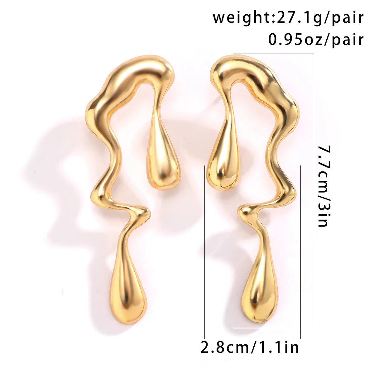 Long Geometric Irregular Earrings Water Drops