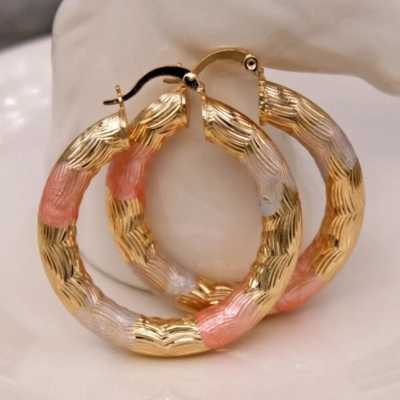 Vintage Gold Round Hoop Earrings - to Celebrate Special Moments