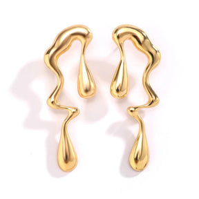 Long Geometric Irregular Earrings Water Drops